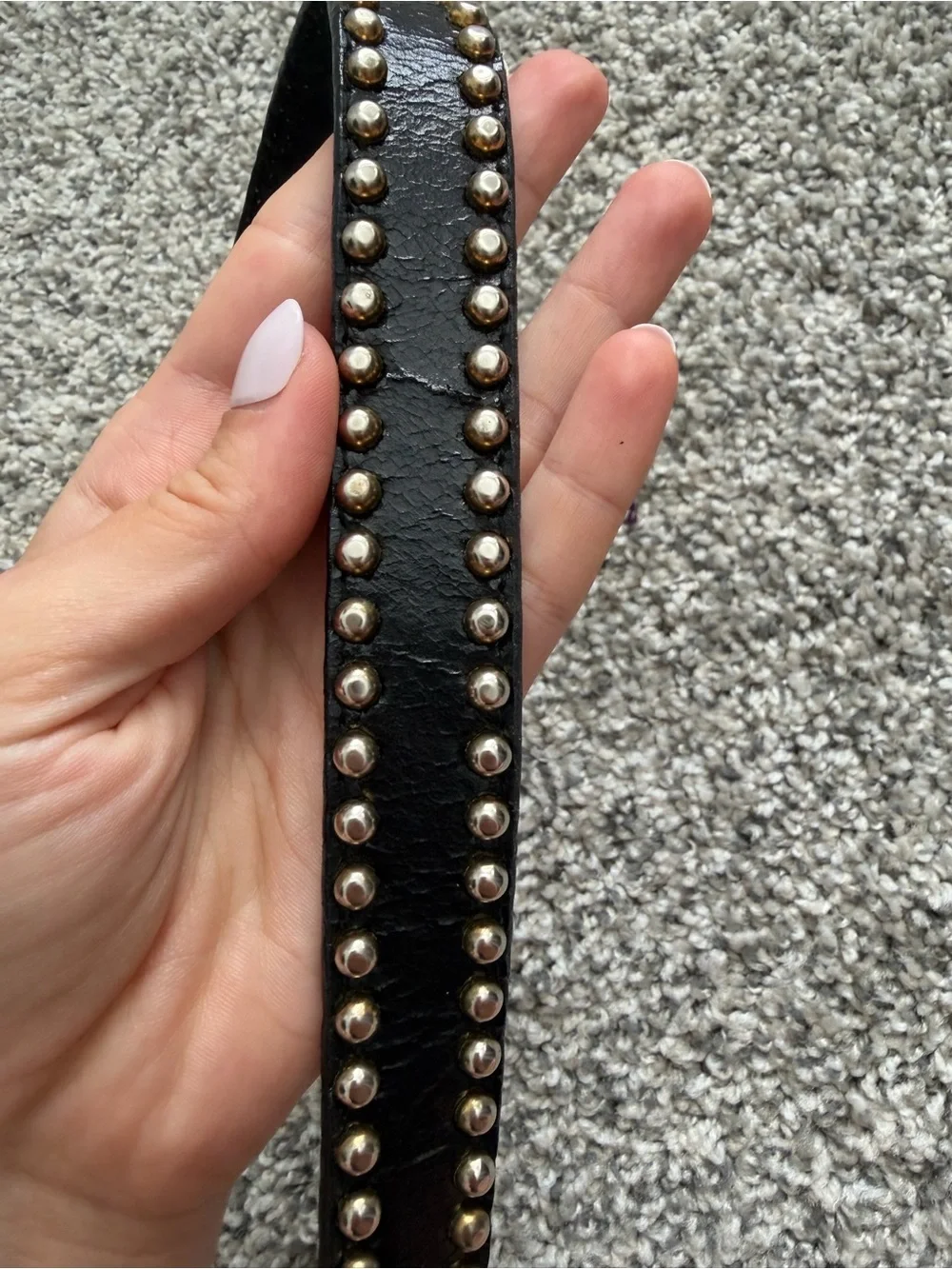 Vintage 90s Donna Katz Two-Tone Western Studded Leather Belt